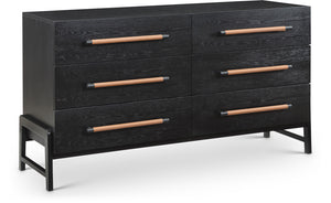 Kaya Black Vegan Leather Dresser 360Black-D Meridian Furniture