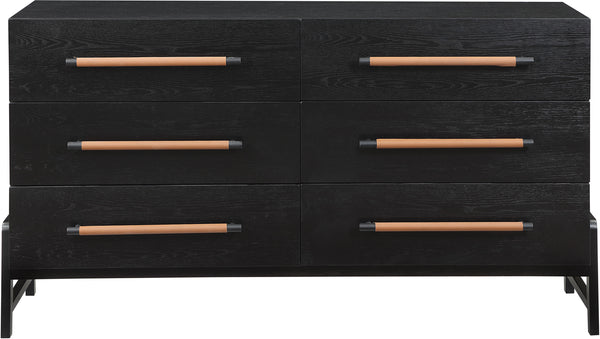 Kaya Black Vegan Leather Dresser 360Black-D Meridian Furniture