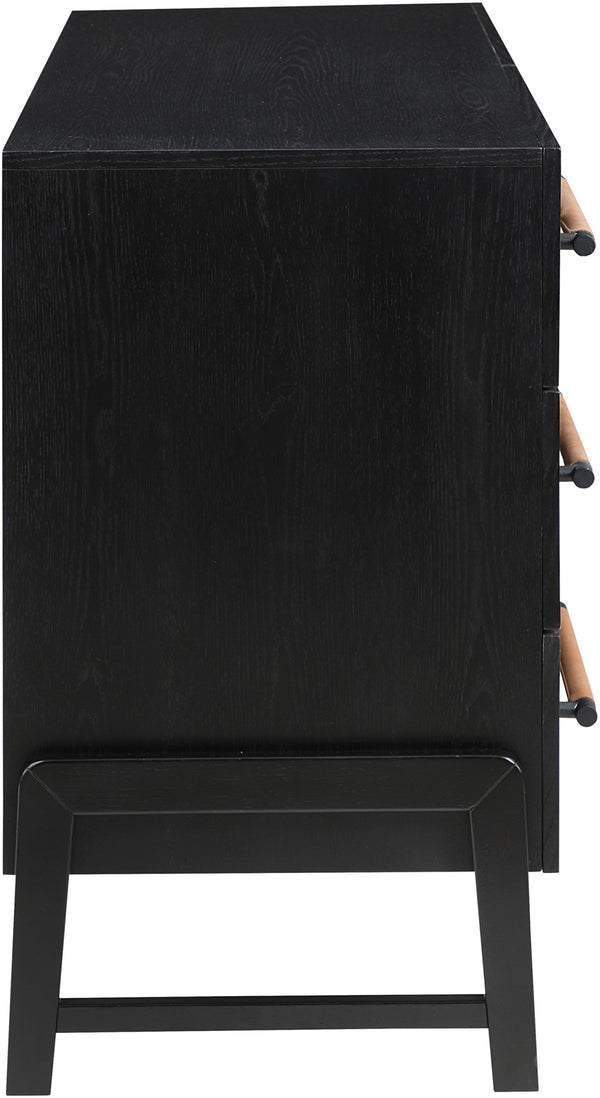 Kaya Black Vegan Leather Dresser 360Black-D Meridian Furniture