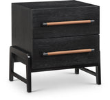 Kaya Black Vegan Leather Night Stand 360Black-NS Meridian Furniture