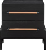 Kaya Black Vegan Leather Night Stand 360Black-NS Meridian Furniture