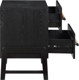 Kaya Black Vegan Leather Night Stand 360Black-NS Meridian Furniture