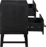 Kaya Black Vegan Leather Night Stand 360Black-NS Meridian Furniture