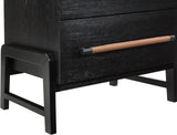 Kaya Black Vegan Leather Night Stand 360Black-NS Meridian Furniture