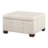 OSP Home Furnishings Detour Strap Ottoman Cream