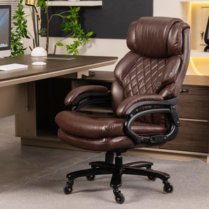 English Elm 500lbs Capacity Executive Office Chair Wide Spring Seat Ergonomic Support for Big Tall Users W5201P418151