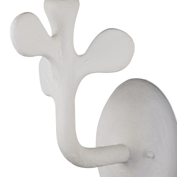 Charny White Wall Sconce - Contemporary Leaf Design with Natural Linen Shade for Elegant Spaces