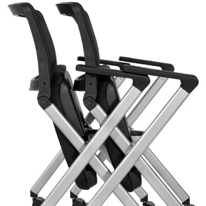 OSP Home Furnishings Flex Back Nesting Chair Mesh Seat Stackable Silver Frame for Conference Rooms FC8486-231