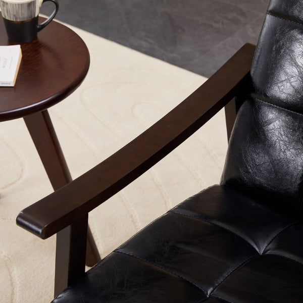 English Elm Medieval-inspired High Back Upholstered Armchair with Solid Wood Legs for Reading Nooks W2989P382811