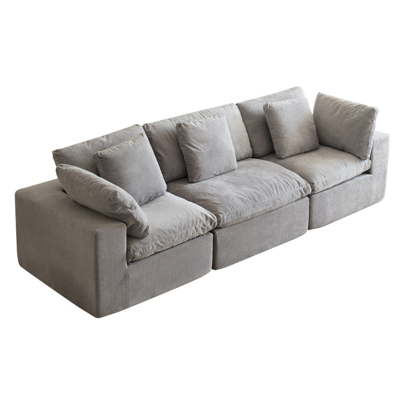 English Elm Modular Sectional Sofa - Space-Saving Light Gray Sleeper Couch With Comfy Sherpa Fabric Design W3622S00008