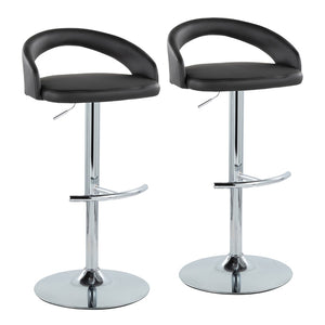 English Elm Adjustable Swivel Barstools Chrome Base Faux Leather Seat Kitchen Counter Set B202S01985