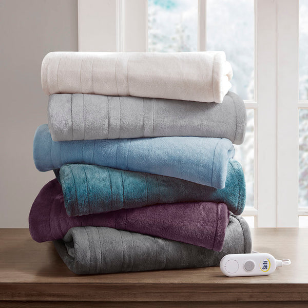 JLA Home Serta - Throw Ultra-Soft Plush Heated Throw with 5 Heat Settings, 3-Hour Auto Shut-Off & Machine Washable Teal ST54-0077