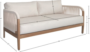 Maui Cream Water Resistant Fabric Outdoor Patio Loveseat 361Cream-L Meridian Furniture