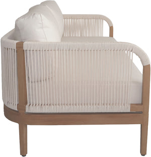 Maui Cream Water Resistant Fabric Outdoor Patio Loveseat 361Cream-L Meridian Furniture