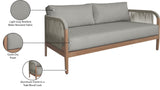 Maui Grey Water Resistant Fabric Outdoor Patio Loveseat 361Grey-L Meridian Furniture