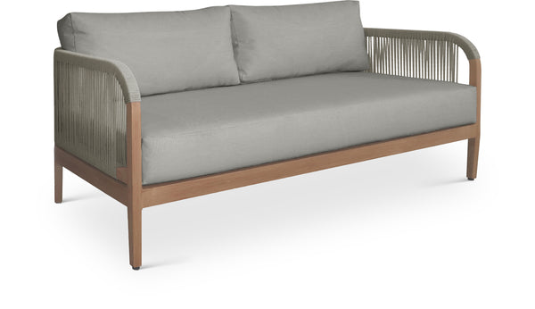 Maui Grey Water Resistant Fabric Outdoor Patio Loveseat 361Grey-L Meridian Furniture