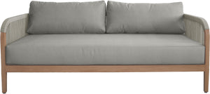 Maui Grey Water Resistant Fabric Outdoor Patio Loveseat 361Grey-L Meridian Furniture