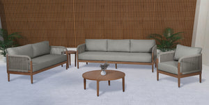 Maui Grey Water Resistant Fabric Outdoor Patio Loveseat 361Grey-L Meridian Furniture
