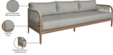 Maui Grey Water Resistant Fabric Outdoor Patio Sofa 361Grey-S Meridian Furniture