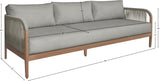 Maui Grey Water Resistant Fabric Outdoor Patio Sofa 361Grey-S Meridian Furniture