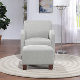 OSP Home Furnishings Aiden Chair & Ottoman Herringbone  Smoke