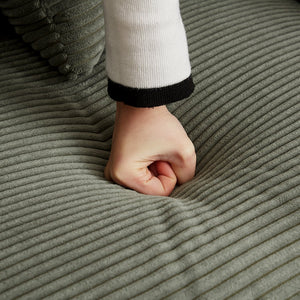 English Elm Corduroy 3-Seater Oversized Sofa With Movable Footrests - Cozy Green Upholstery For Modern Living W834S00441