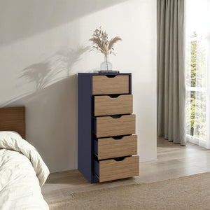 English Elm Basilea Narrow 5 Drawer Tall Chest Slim Vertical Storage for Bedroom or Closet B200P460155