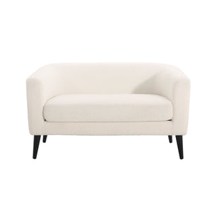 English Elm Christopher Knight Home® - LOVESEAT modern 51" two-seater with textured fabric, firm foam & sinuous springs, sleek black legs for compact spaces White 74868.00