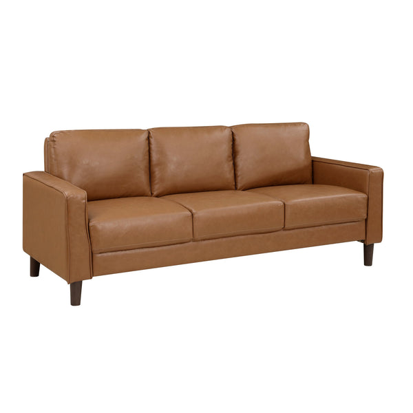 English Elm Modern 3-Piece Living Room Set - Stylish Sofa, Loveseat & Chair In Brown Faux Leather - Easy Assembly! B011S01976