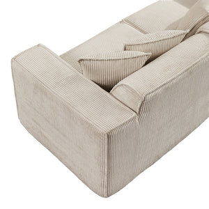 English Elm 78.74" Modular Sectional Sofa with Corduroy Upholstery, High-Density Foam Comfort, Modern Compact Couch W1036S00061