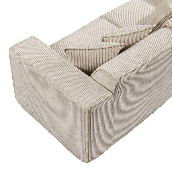 English Elm 78.74" Modular Sectional Sofa with Corduroy Upholstery, High-Density Foam Comfort, Modern Compact Couch W1036S00061
