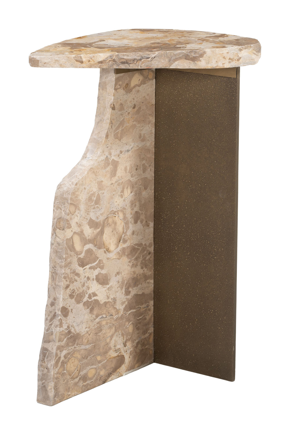 Zuo Modern Surya Modern Side Table With Marble And Iron Finish - Stylish Accent For Living Rooms And Bedrooms Beige Natural Marble,Iron 110605-zuo-modern