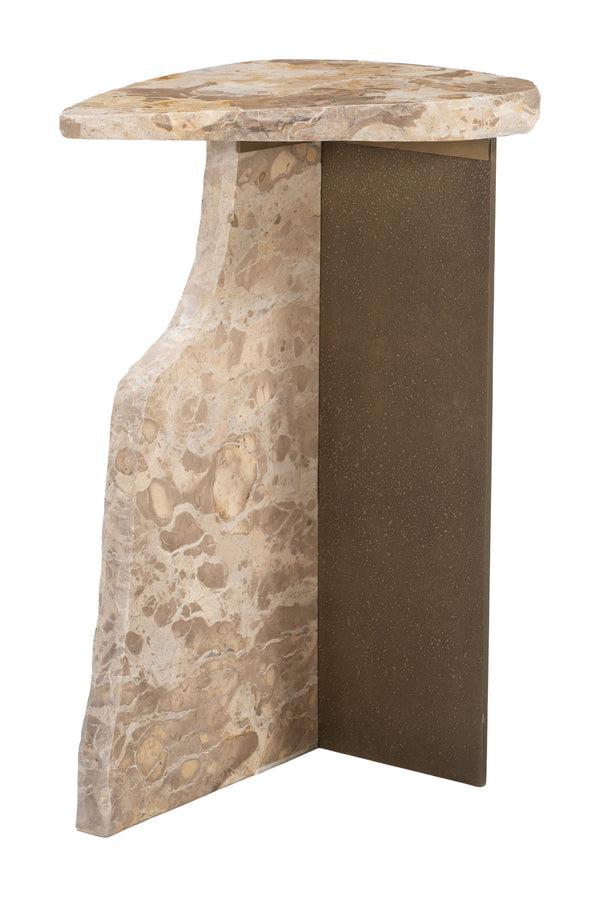 Zuo Modern Surya Modern Side Table With Marble And Iron Finish - Stylish Accent For Living Rooms And Bedrooms Beige Natural Marble,Iron 110605-zuo-modern