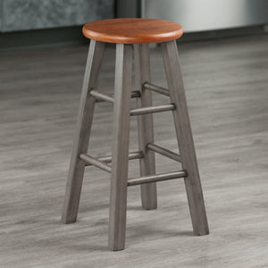 Winsome Wood Ivy Counter Stool - Rustic Gray & Teak Finish, Farmhouse Style, No Assembly Required, 24" Height Rustic Gray ,Teak Solid Wood 36224-winsome-wood