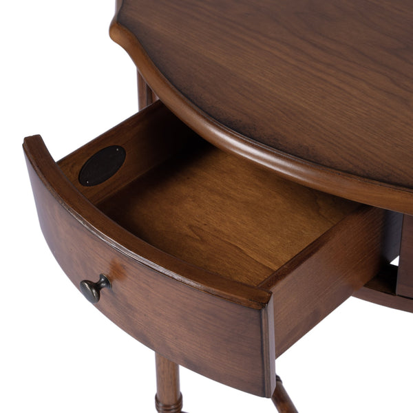 Butler Specialty Skilling Console Table With Demilune Shape And Tapered Legs - Timeless Elegance For Any Room Brown Rubberwood Solids,Mdf,Cherry Veneer 3623101-butler