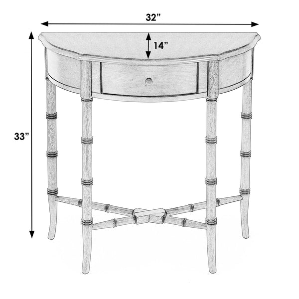 Butler Specialty Skilling Console Table With Demilune Shape And Tapered Legs - Timeless Elegance For Any Room Brown Rubberwood Solids,Mdf,Cherry Veneer 3623101-butler