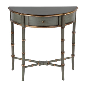 Butler Specialty Skilling Console Table With Demilune Shape And Tapered Legs - Timeless Elegance For Any Room Pastel Green Rubberwood,Mdf,Cherry Veneer 3623482-butler