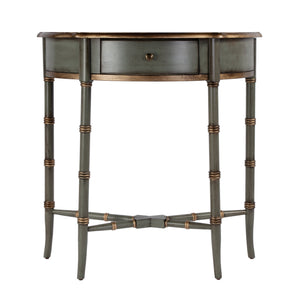 Butler Specialty Skilling Console Table With Demilune Shape And Tapered Legs - Timeless Elegance For Any Room Pastel Green Rubberwood,Mdf,Cherry Veneer 3623482-butler