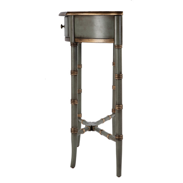 Butler Specialty Skilling Console Table With Demilune Shape And Tapered Legs - Timeless Elegance For Any Room Pastel Green Rubberwood,Mdf,Cherry Veneer 3623482-butler