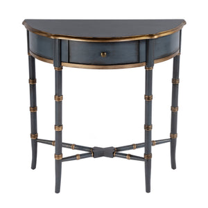 Butler Specialty Skilling Console Table With Demilune Shape And Tapered Legs - Timeless Elegance For Any Room Pastel Blue Rubberwood,Mdf,Cherry Veneer 3623483-butler