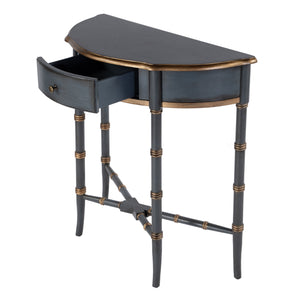 Butler Specialty Skilling Console Table With Demilune Shape And Tapered Legs - Timeless Elegance For Any Room Pastel Blue Rubberwood,Mdf,Cherry Veneer 3623483-butler