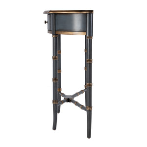 Butler Specialty Skilling Console Table With Demilune Shape And Tapered Legs - Timeless Elegance For Any Room Pastel Blue Rubberwood,Mdf,Cherry Veneer 3623483-butler