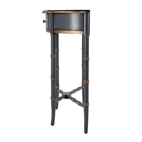 Butler Specialty Skilling Console Table With Demilune Shape And Tapered Legs - Timeless Elegance For Any Room Pastel Blue Rubberwood,Mdf,Cherry Veneer 3623483-butler