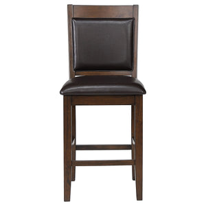 English Elm Dewey Walnut Upholstered Counter Chair Set of 2 – Plush Faux Leather Seating, Tapered Legs, Modern Comfort B062P344940