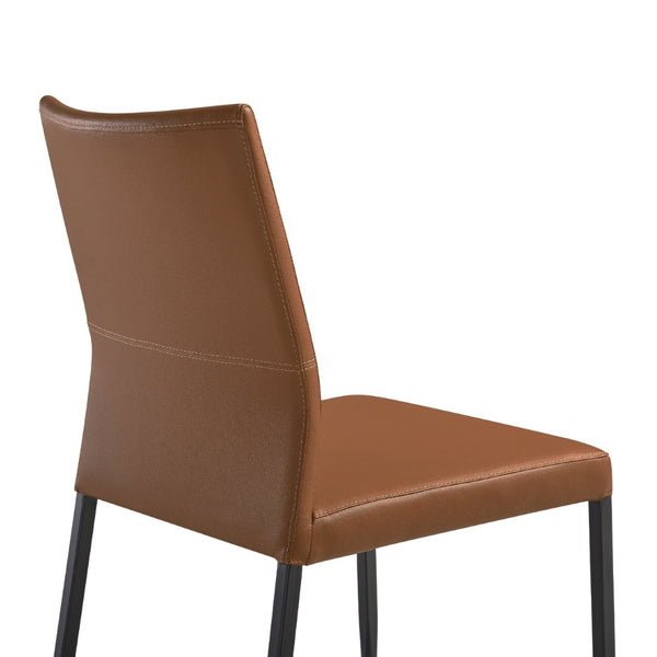 English Elm Kash Faux Leather Dining Chairs with Black Metal Legs for Modern Rooms Set of 2 B2736P464832