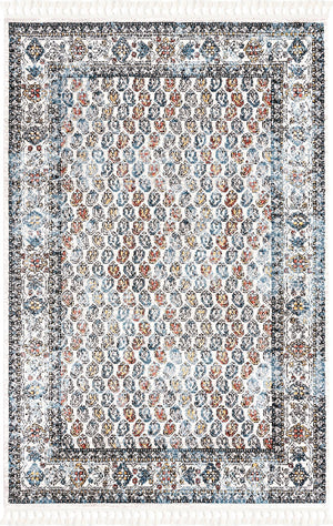 Unique Loom Aramis Solal Machine Made Tribal Rug Multi, Black/Brown/Light Blue/Olive/Rust Red 6' 1" x 9' 0"