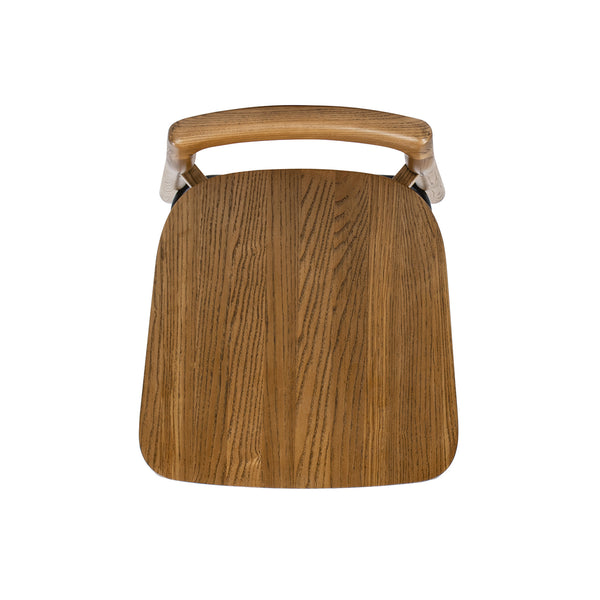 English Elm Jennifer Taylor Home - Sven Modern 30" Low Back Ash Wood Barstool with Black Iron Footrest — Durable, Sustainable Design Dark Brown B2719P395566