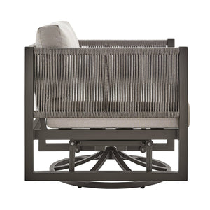 English Elm Mareike Outdoor Swivel Glider Chair Rust Proof Aluminum Frame Patio Lounge Seating Brown B2736P464907