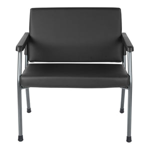 OSP Home Furnishings Bariatric Big and Tall Guest Chair with Reinforced Metal Frame for Waiting Rooms Black BC9603-R107