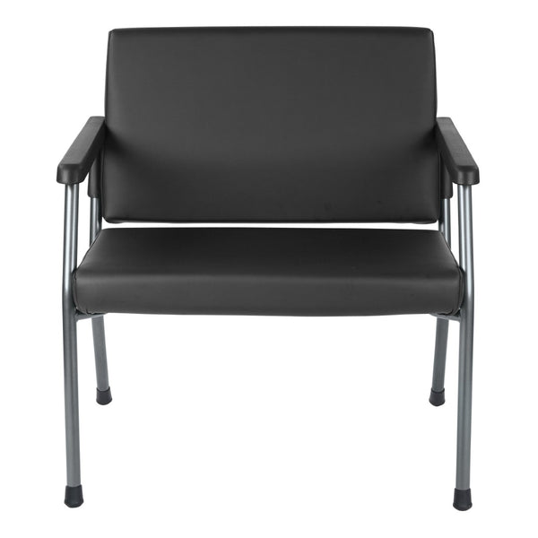 OSP Home Furnishings Bariatric Big and Tall Guest Chair with Reinforced Metal Frame for Waiting Rooms Black BC9603-R107